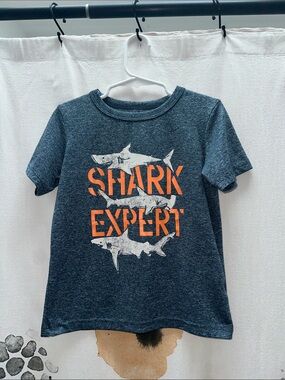 Place Sport Heather Navy Tee with Orange 'Shark Expert' Graphic
